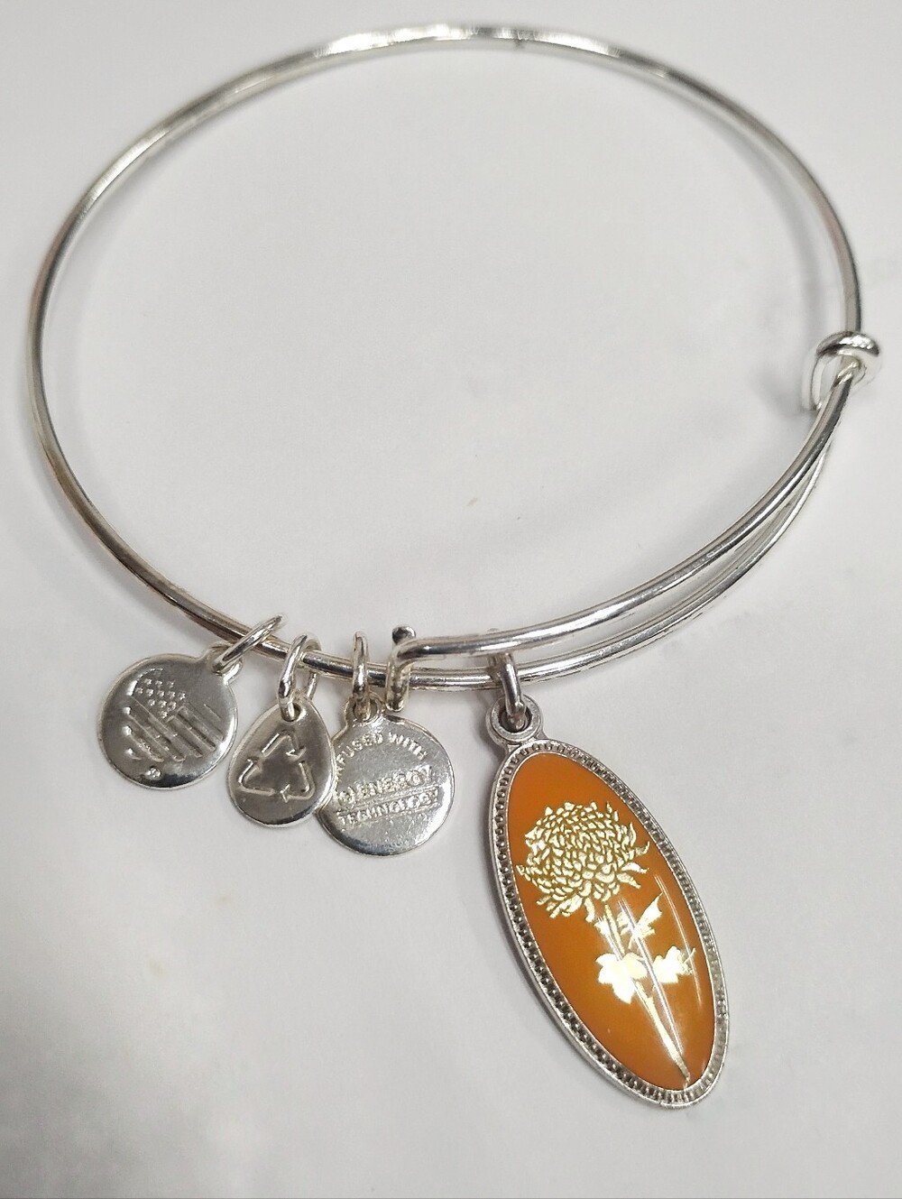 Alex + Ani Silver Tone Chrysanthemum Bracelet